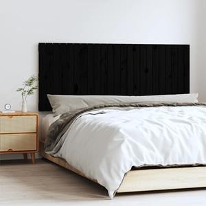 VidaXL Wandhoofdbord 147x3x60 cm massief grenenhout zwart