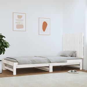 VidaXL Wandhoofdbord 82,5x3x60 cm massief grenenhout wit