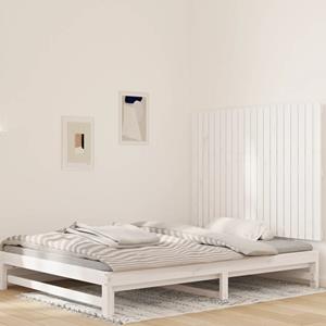 VidaXL Wandhoofdbord 127,5x3x90 cm massief grenenhout wit