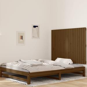 VidaXL Wandhoofdbord 127,5x3x90 cm massief grenenhout honingbruin