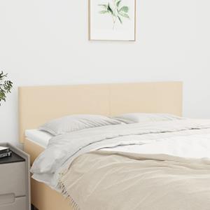 VidaXL Hoofdborden 2 st 72x5x78/88 cm stof crèmekleurig