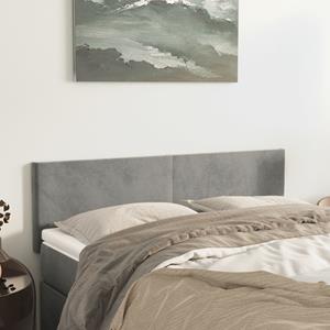 VidaXL Hoofdborden 2 st 72x5x78/88 cm fluweel lichtgrijs