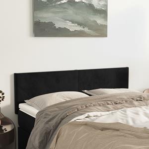 VidaXL Hoofdborden 2 st 72x5x78/88 cm fluweel zwart