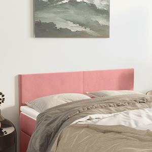 VidaXL Hoofdborden 2 st 72x5x78/88 cm fluweel roze