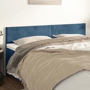 VidaXL Hoofdborden 2 st 80x5x78/88 cm fluweel donkerblauw