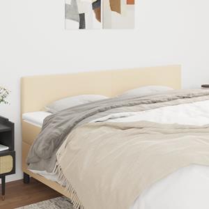 VidaXL Hoofdborden 2 st 90x5x78/88 cm stof crèmekleurig