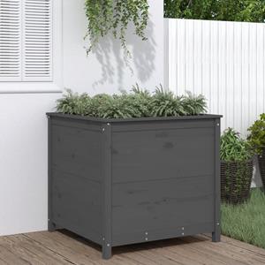 VidaXL Plantenbak 82,5x82,5x78 cm massief grenenhout grijs