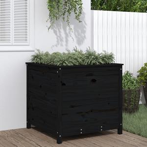 VidaXL Plantenbak 82,5x82,5x78 cm massief grenenhout zwart