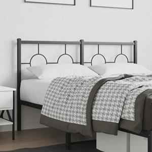VidaXL Hoofdbord 140 cm metaal zwart