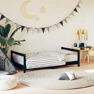 VidaXL Kinderbedframe 80x160 cm massief grenenhout zwart