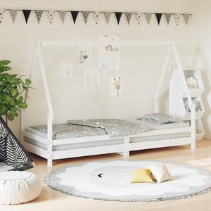 VidaXL Kinderbedframe 80x200 cm massief grenenhout wit