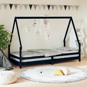 VidaXL Kinderbedframe 80x200 cm massief grenenhout zwart