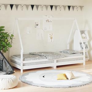 VidaXL Kinderbedframe 90x200 cm massief grenenhout wit