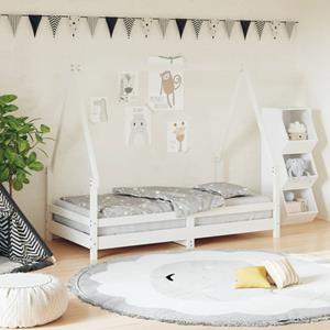 VidaXL Kinderbedframe 80x160 cm massief grenenhout wit
