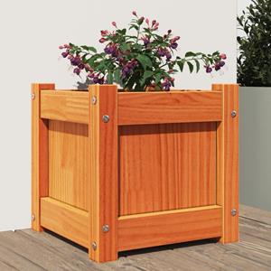 VidaXL Plantenbak 31x31x31 cm massief grenenhout wasbruin