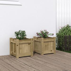 VidaXL Plantenbakken 2 st cm geïmpregneerd hout