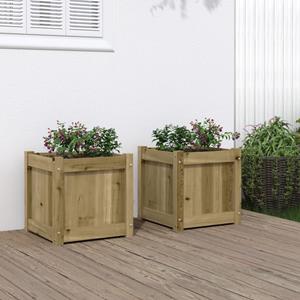 VidaXL Plantenbakken 2 st cm geïmpregneerd hout