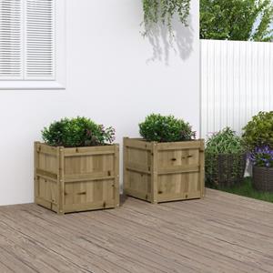VidaXL Plantenbakken 2 st cm geïmpregneerd hout