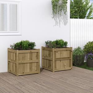 VidaXL Plantenbakken 2 st cm geïmpregneerd hout
