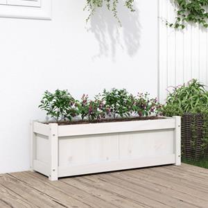 VidaXL Plantenbak 90x31x31 cm massief grenenhout wit