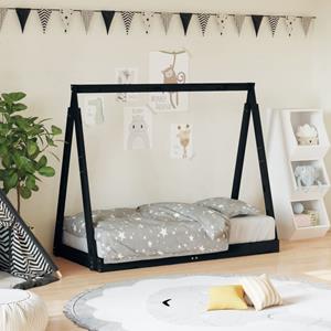 VidaXL Kinderbedframe 70x140 cm massief grenenhout zwart