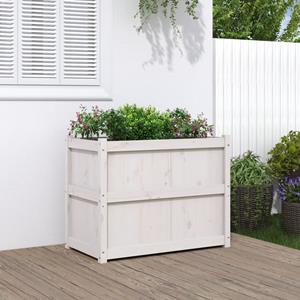 VidaXL Plantenbak 90x50x70 cm massief grenenhout wit