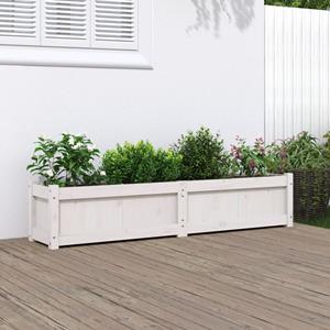 VidaXL Plantenbak 150x31x31 cm massief grenenhout wit