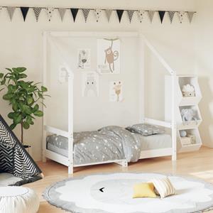VidaXL Kinderbedframe 70x140 cm massief grenenhout wit