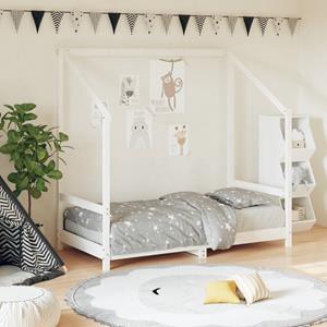 VidaXL Kinderbedframe 80x160 cm massief grenenhout wit
