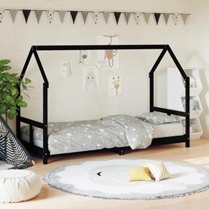 VidaXL Kinderbedframe 80x200 cm massief grenenhout zwart