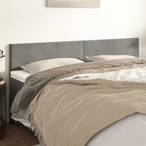 VidaXL Hoofdborden 2 st 90x5x78/88 cm fluweel lichtgrijs