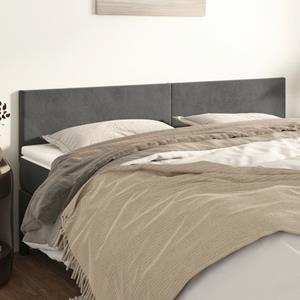 VidaXL Hoofdborden 2 st 90x5x78/88 cm fluweel donkergrijs 8720287146834