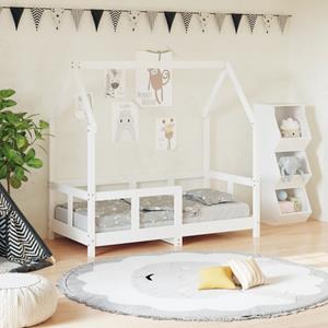 VidaXL Kinderbedframe 70x140 cm massief grenenhout wit