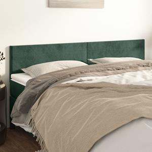 VidaXL Hoofdborden 2 st 90x5x78/88 cm fluweel donkergroen 8720287146858