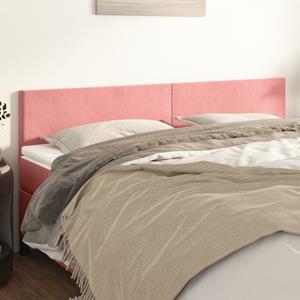 VidaXL Hoofdborden 2 st 90x5x78/88 cm fluweel roze 8720287146872