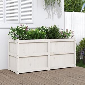 VidaXL Plantenbak 150x50x70 cm massief grenenhout wit