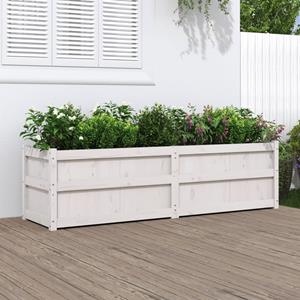 VidaXL Plantenbak 180x50x50 cm massief grenenhout wit