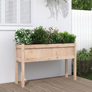 VidaXL Plantenbak met poten 110x31x70 cm massief grenenhout
