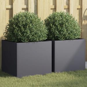 VidaXL Plantenbakken 2 st 42x40x39 cm koudgewalst staal antraciet