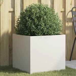 VidaXL Plantenbak 49x47x46 cm koudgewalst staal wit