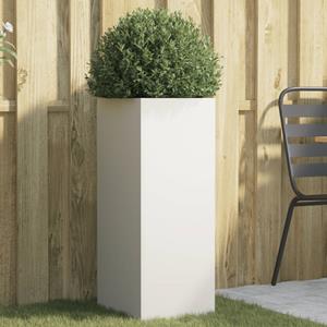 VidaXL Plantenbak 32x29x75 cm koudgewalst staal wit
