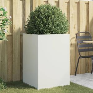 VidaXL Plantenbak 52x48x75 cm koudgewalst staal wit