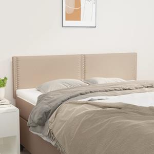VidaXL Hoofdborden 2 st 72x5x78/88 cm kunstleer cappuccinokleurig