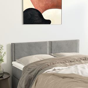 VidaXL Hoofdborden 2 st 72x5x78/88 cm fluweel lichtgrijs