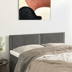 VidaXL Hoofdborden 2 st 72x5x78/88 cm fluweel donkergrijs