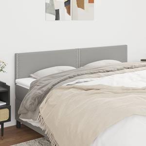 VidaXL Hoofdborden 2 st 80x5x78/88 cm stof lichtgrijs 8720287147886