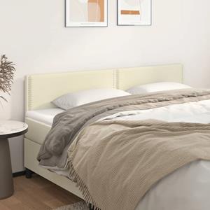 VidaXL Hoofdborden 2 st 80x5x78/88 cm kunstleer crèmekleurig
