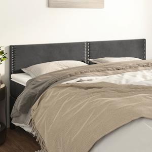 VidaXL Hoofdborden 2 st 80x5x78/88 cm fluweel donkergrijs 8720287148036