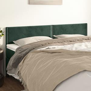 VidaXL Hoofdborden 2 st 80x5x78/88 cm fluweel donkergroen