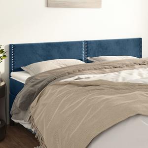 VidaXL Hoofdborden 2 st 80x5x78/88 cm fluweel donkerblauw